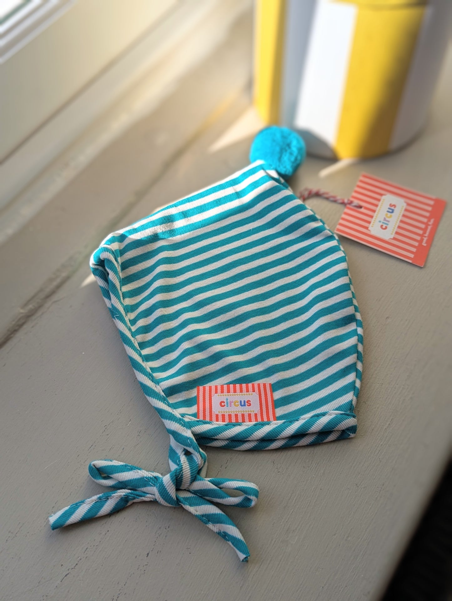 oh baby striped bonnet