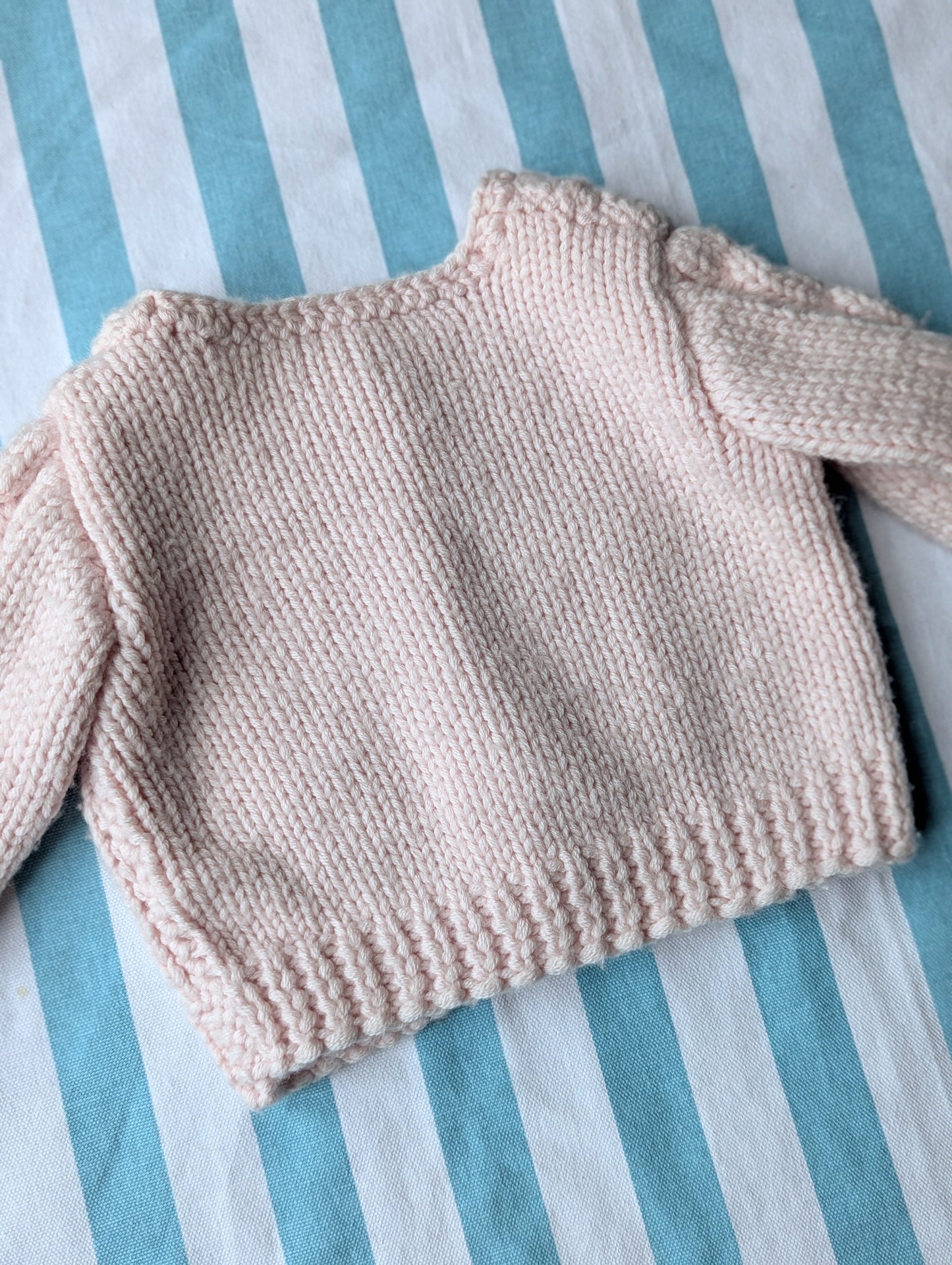 blush cardigan, 0-3 months