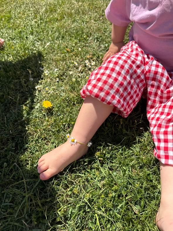 bloomin' gingham trousers, customisable