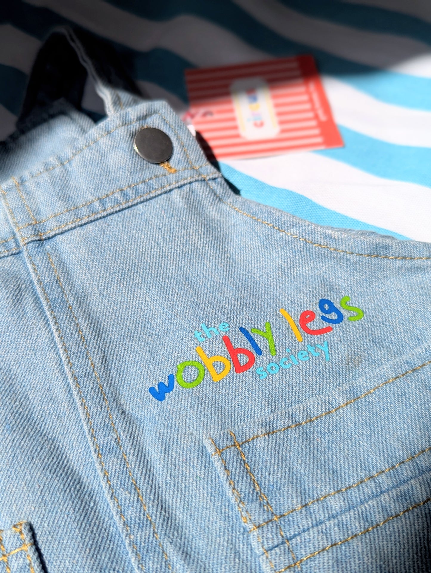 stevie short dungarees, wobbly legs society, 1-2 years
