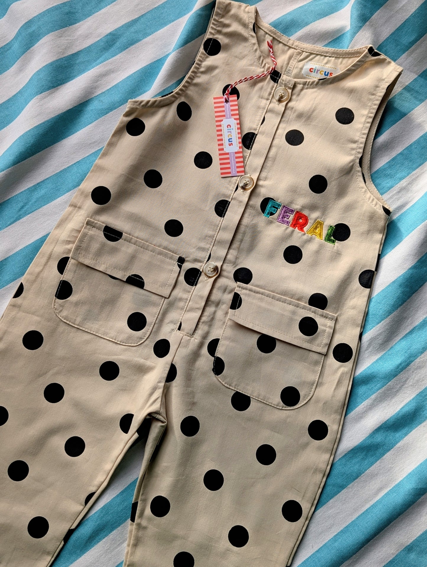 feral embroidered dotty romper