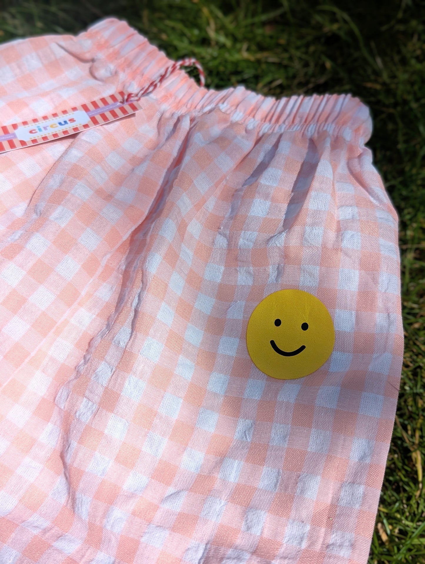 bloomin' gingham trousers, customisable