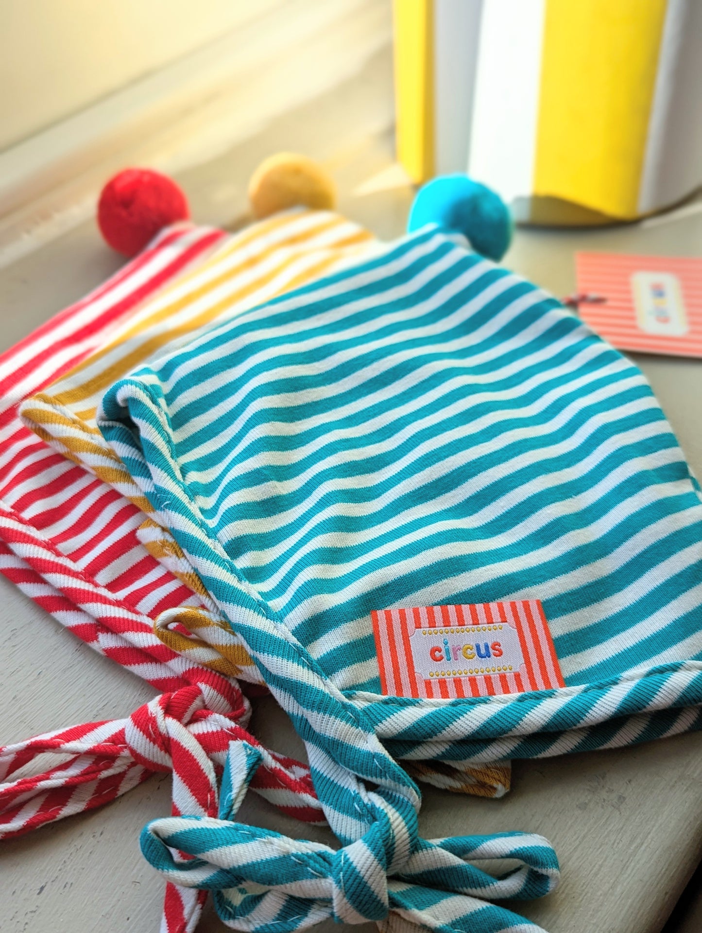 oh baby striped bonnet