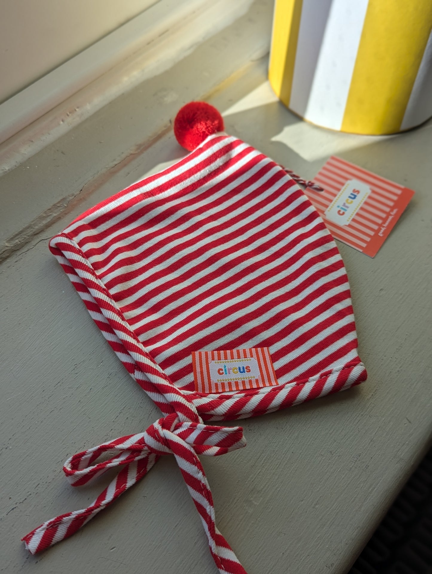 oh baby striped bonnet