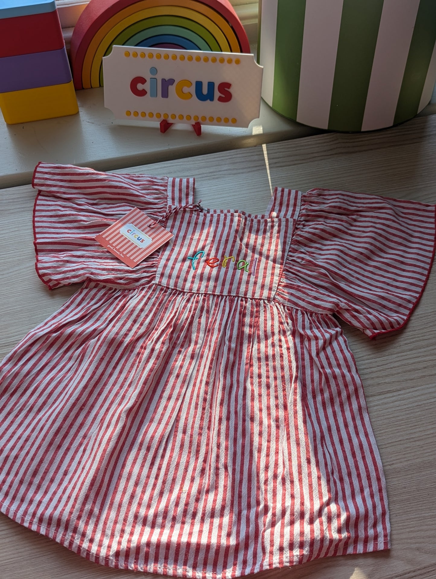 candycane dress, 1-2 years