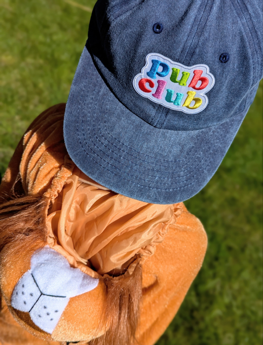 ink blue cap, embroidered patch