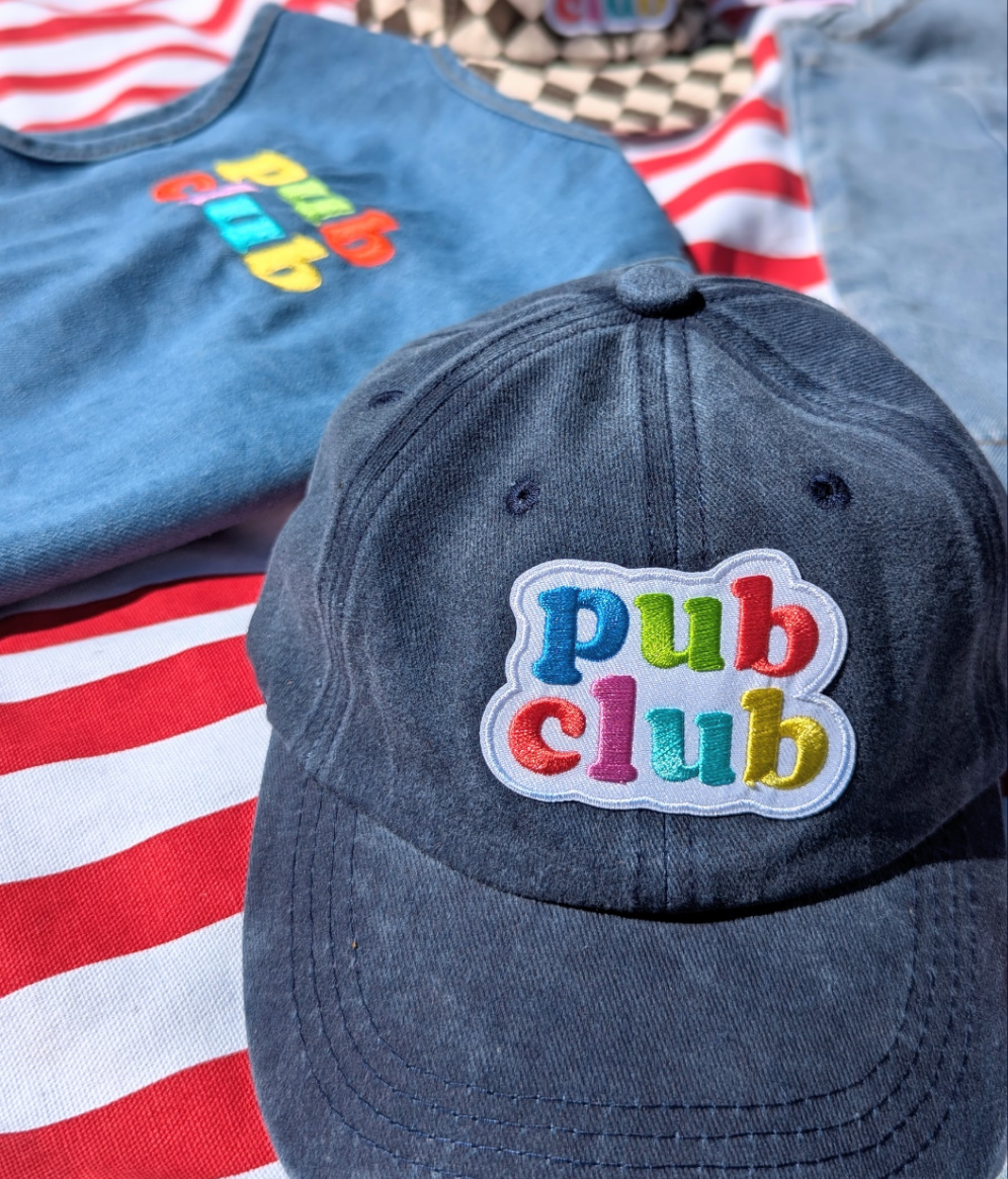 ink blue cap, embroidered patch