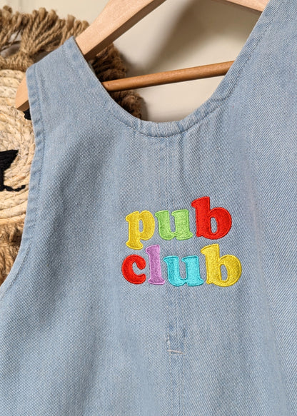 pub club buttons romper