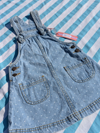 feral dotty dungaree dress, 2-3 years