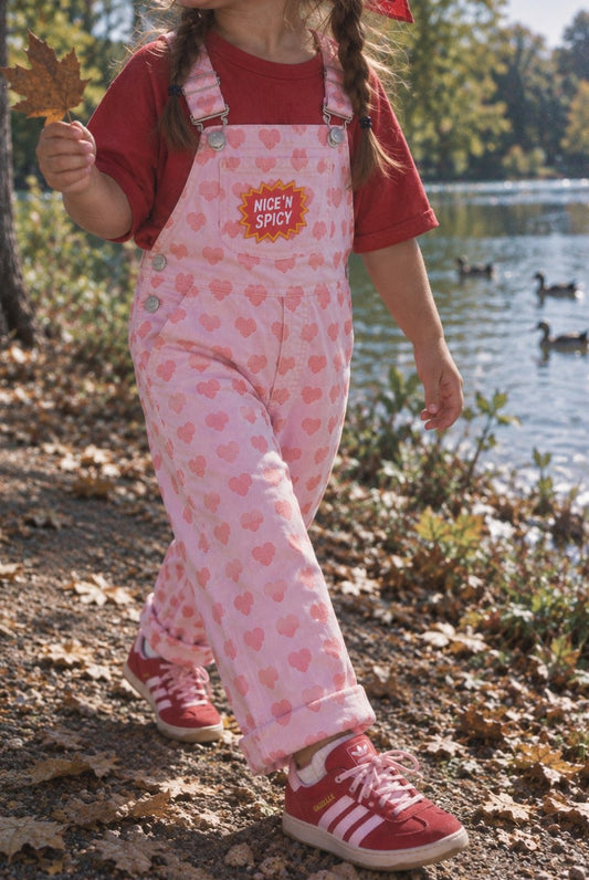 nice 'n' spicy heart dungarees