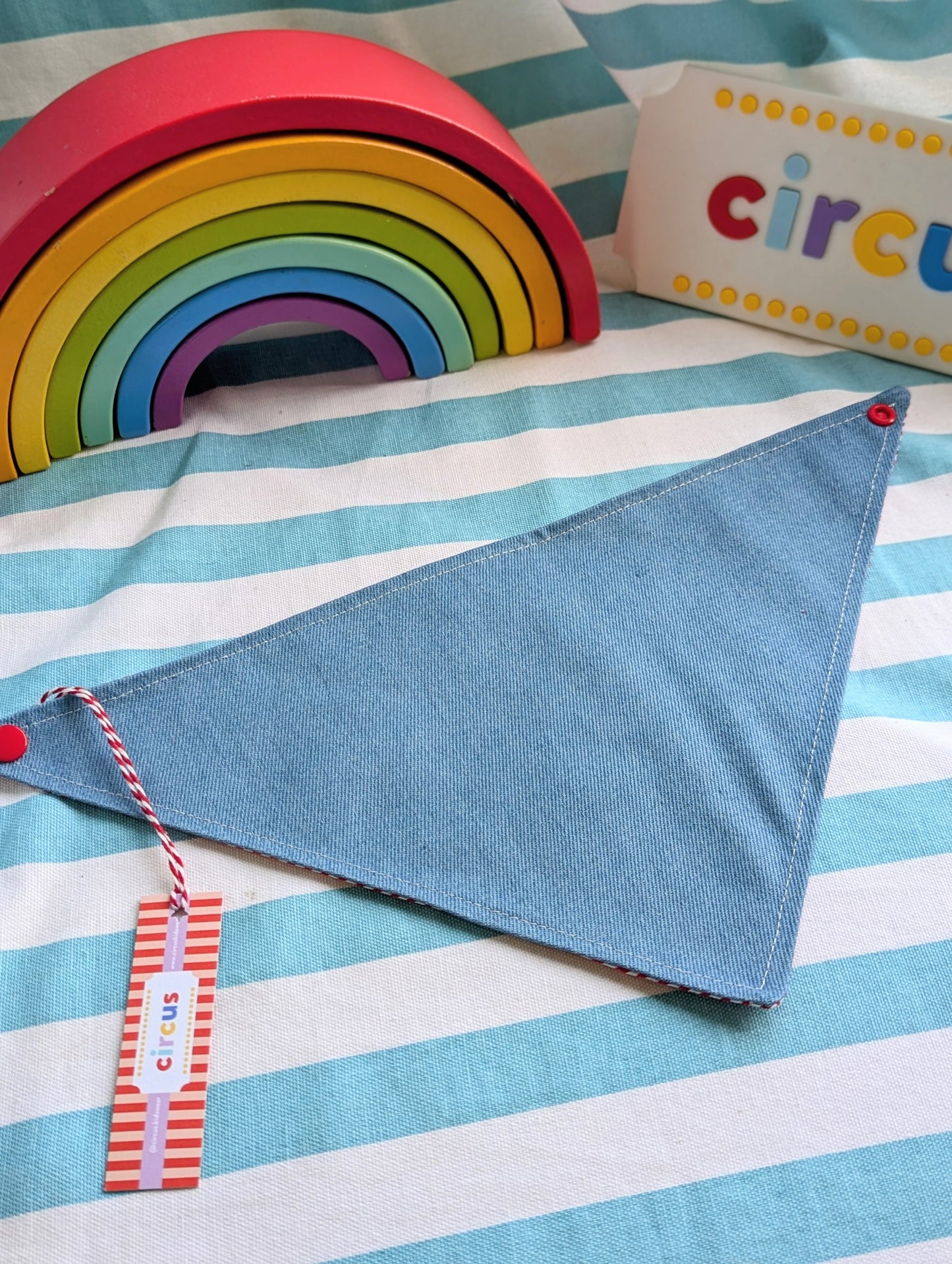 reversible circus handkerchief bib