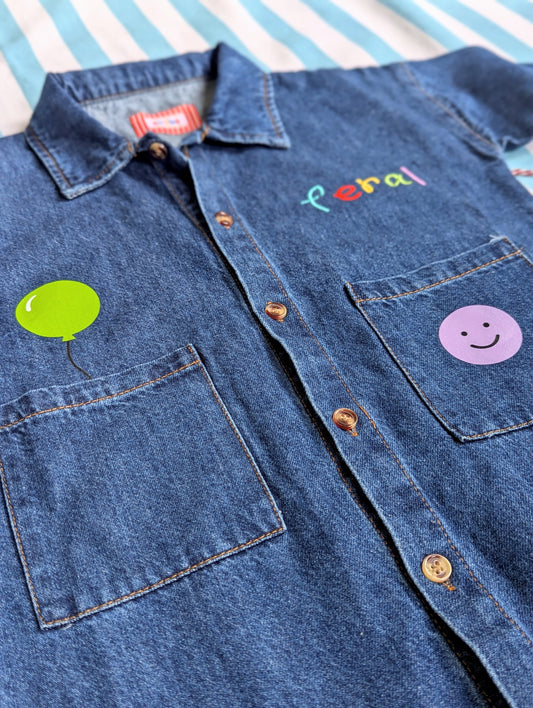 eddie feral jumpsuit with green balloon, 2-3 years