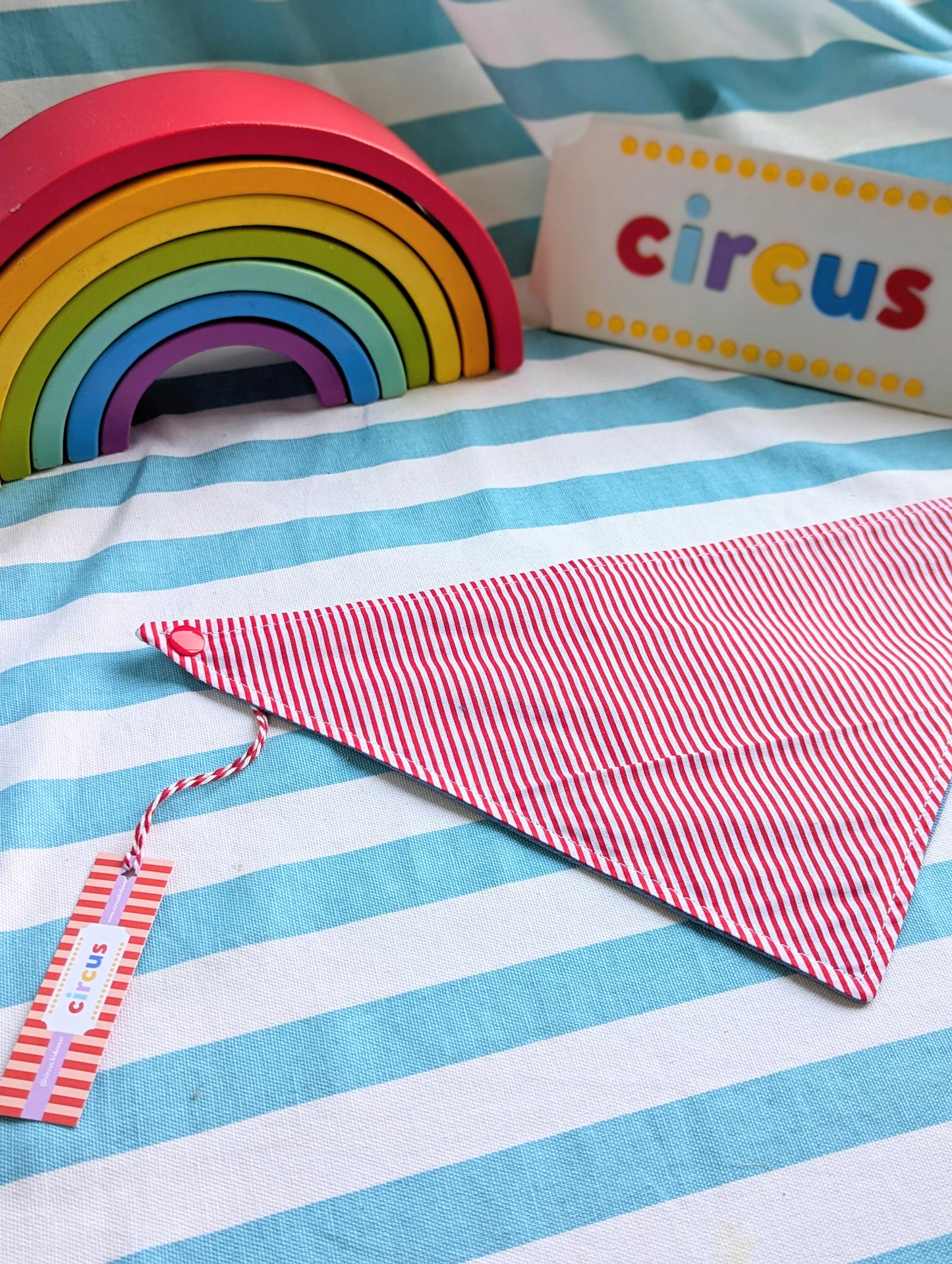 reversible circus handkerchief bib