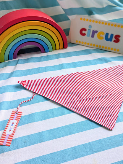 reversible circus handkerchief bib