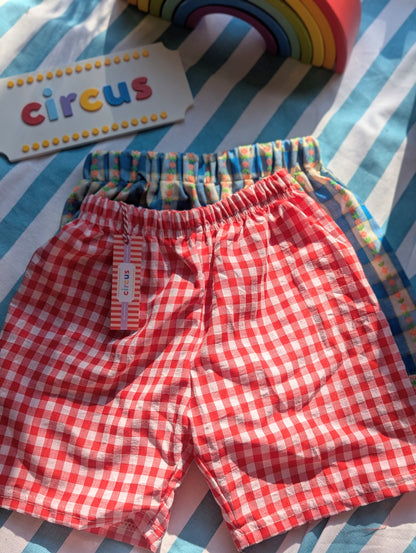 gingham shorts, age 4-6 years