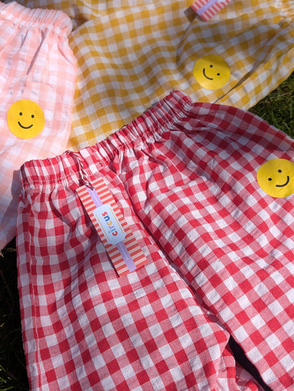 bloomin' gingham trousers, customisable