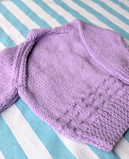 lilac cardigan, 3-6 months