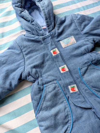 apple winter romper, 1 year
