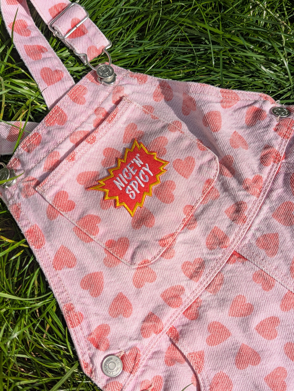 nice 'n' spicy heart dungarees