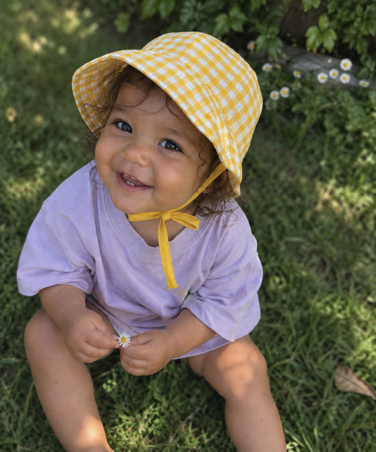 gingham reversible bonnet