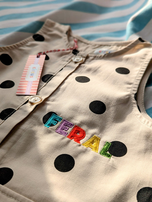 feral embroidered dotty romper
