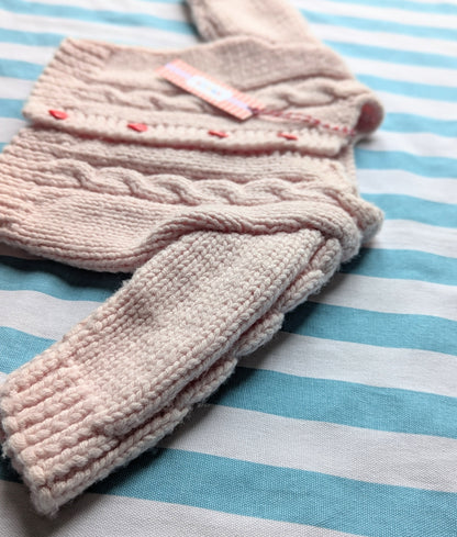 blush cardigan, 0-3 months