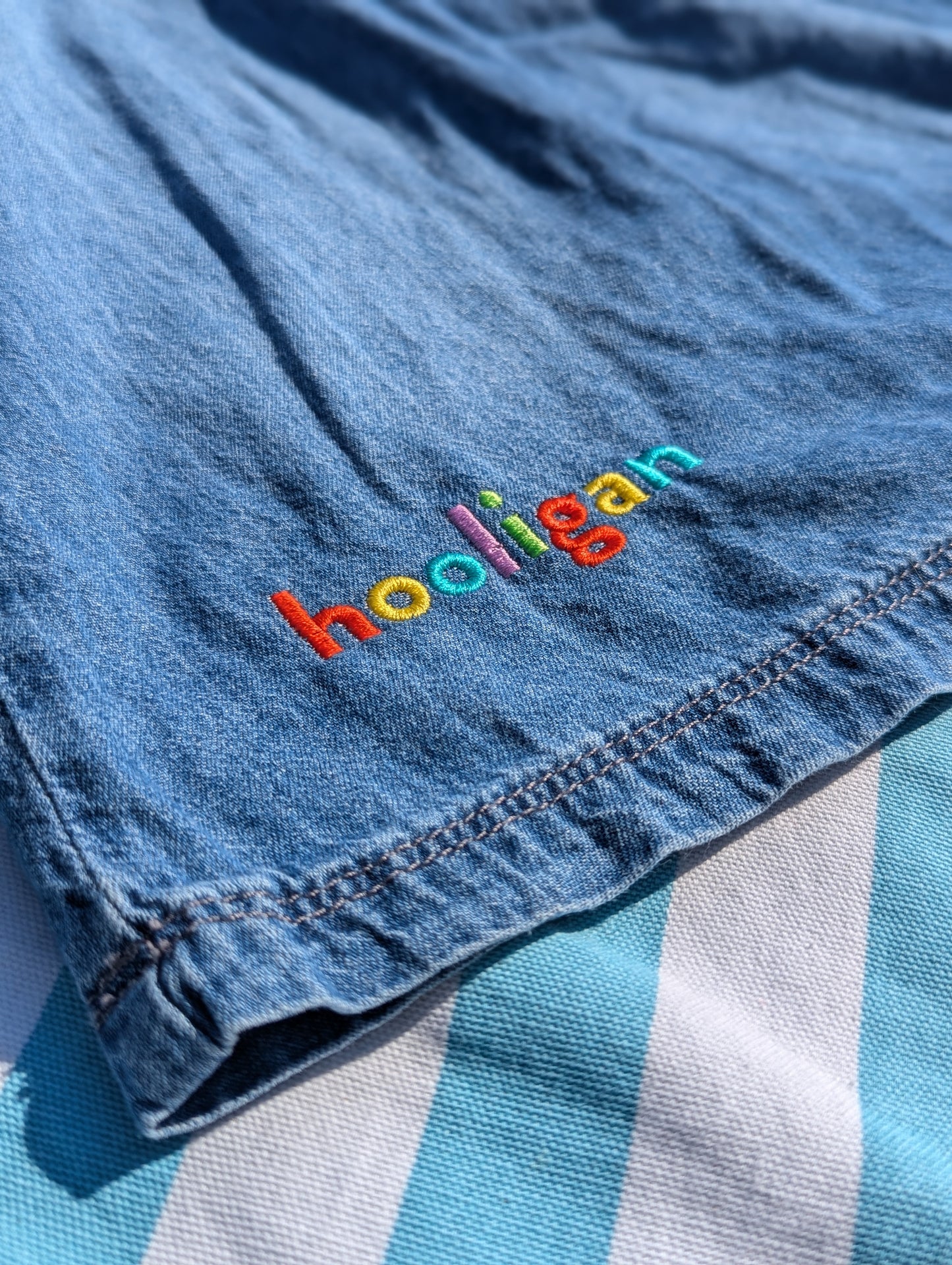 hooligan long sleeve denim dress, 2-3 years