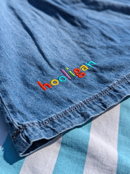 hooligan long sleeve denim dress, 2-3 years
