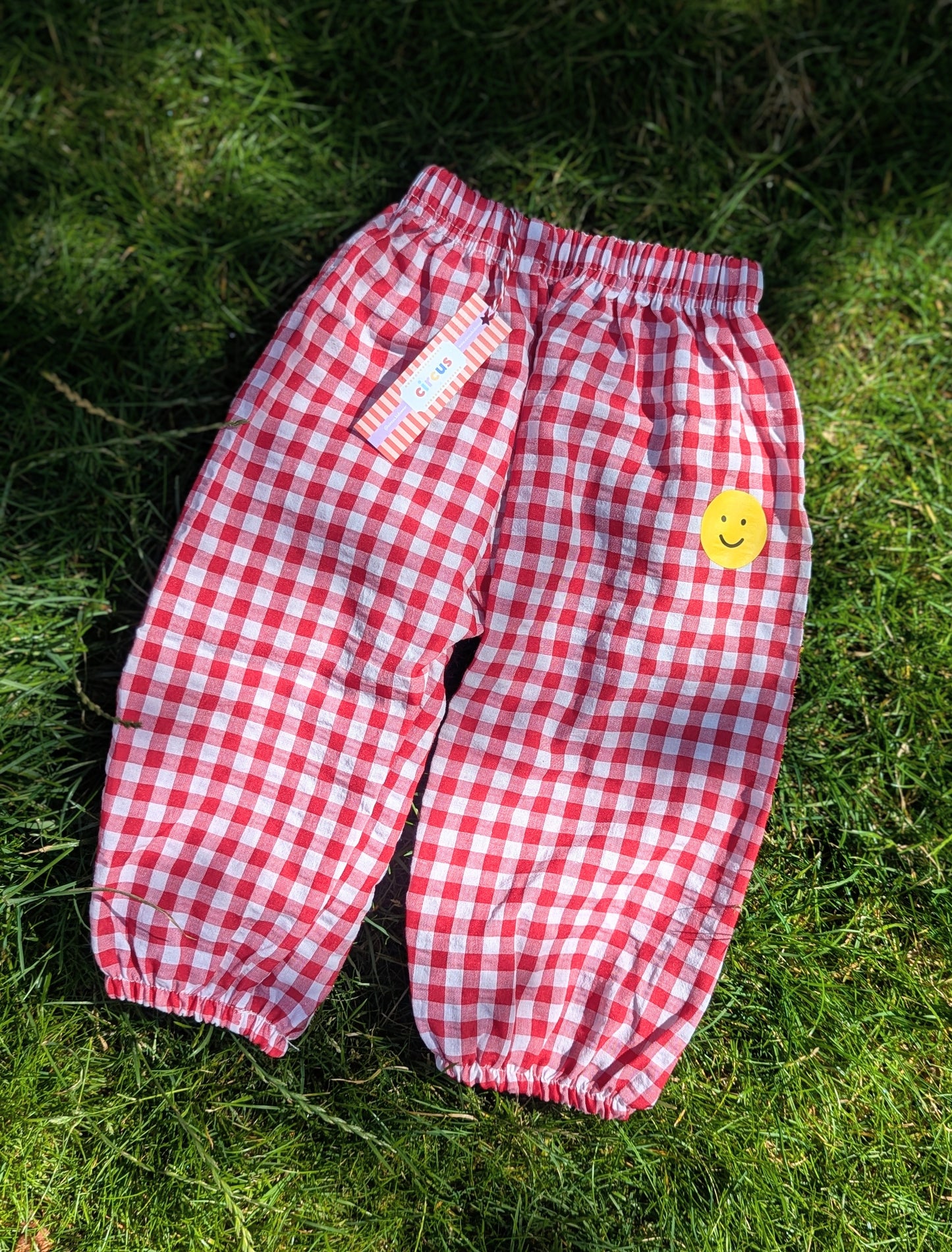 bloomin' gingham trousers, customisable